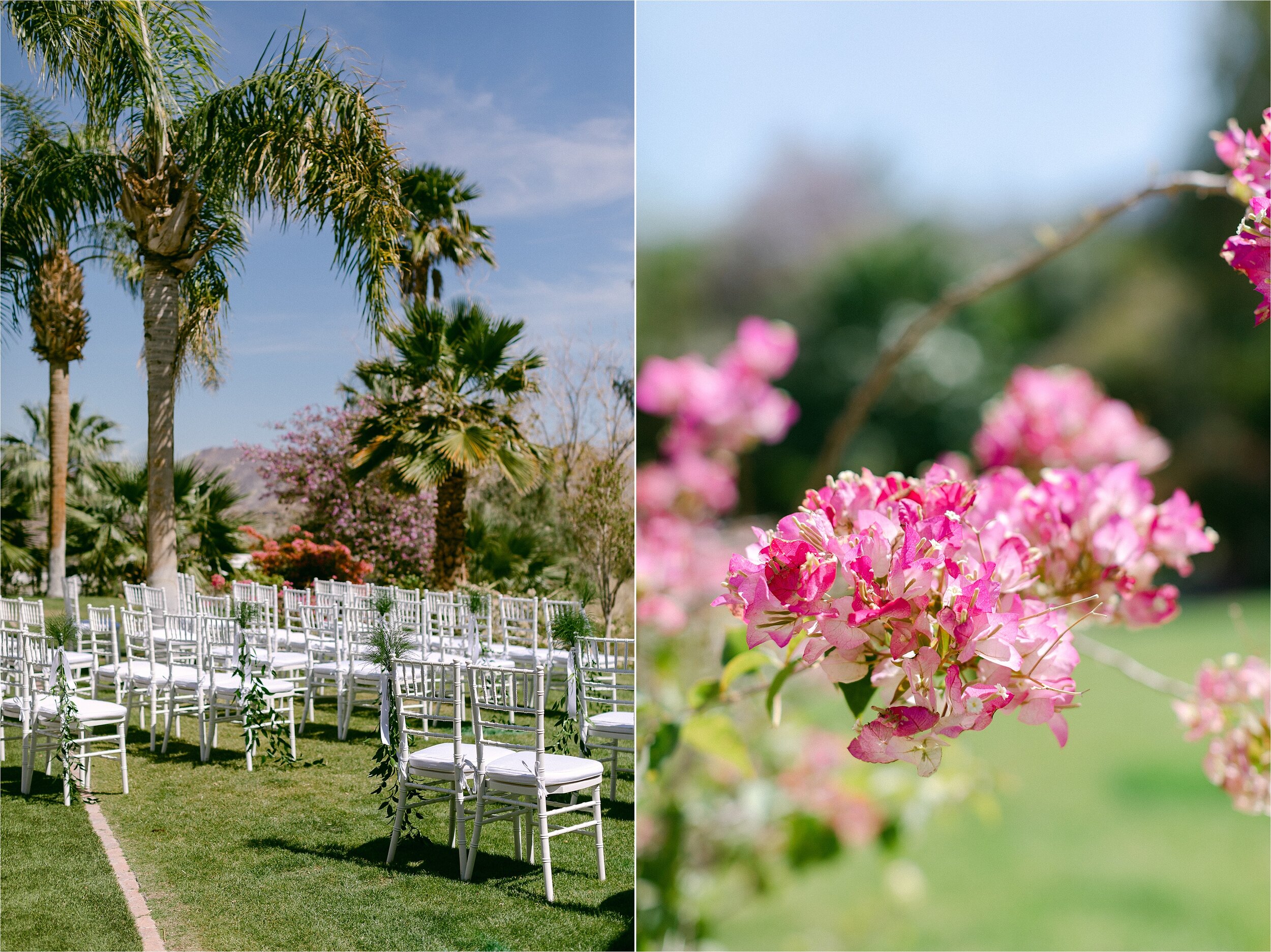 Lush landscaping at private estate destination wedding venue in Palm Springs, California