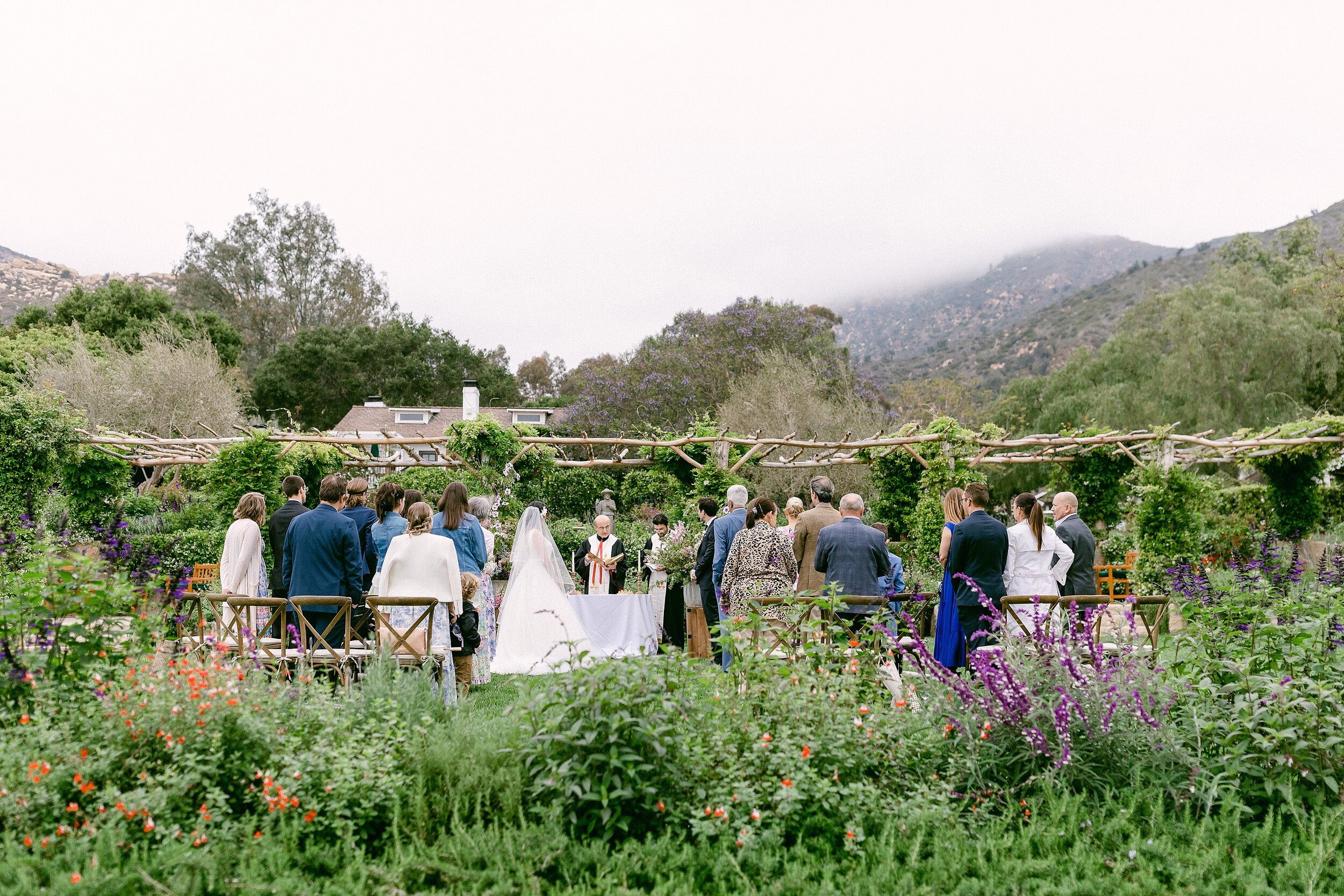 Dreamy outdoor wedding ceremony at San Ysidro Ranch