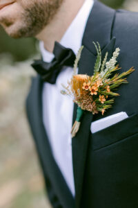 Fall boutonniere for groom