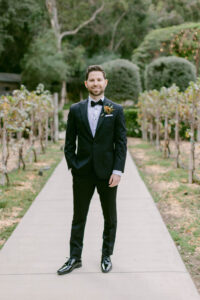 Groom portrait in the vineyards at Calamigos Ranch in Malibu.