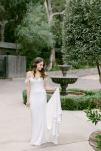 Bridal portrait as she prepares for her first look with her husband to be.