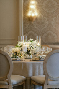 Elegant, neutral toned wedding reception at the Four Seasons Beverly Hills. Photographed by SoCal wedding photographer Tiffany J Photography.