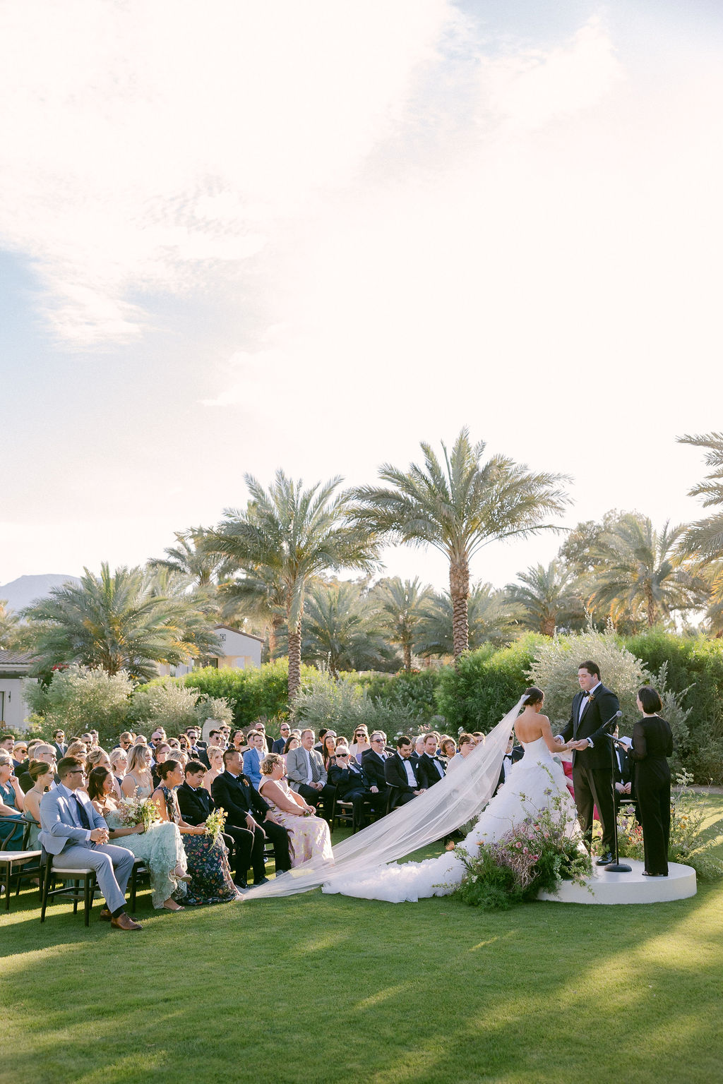 Outdoor wedding ceremony at Cache Estate in Palm Springs.